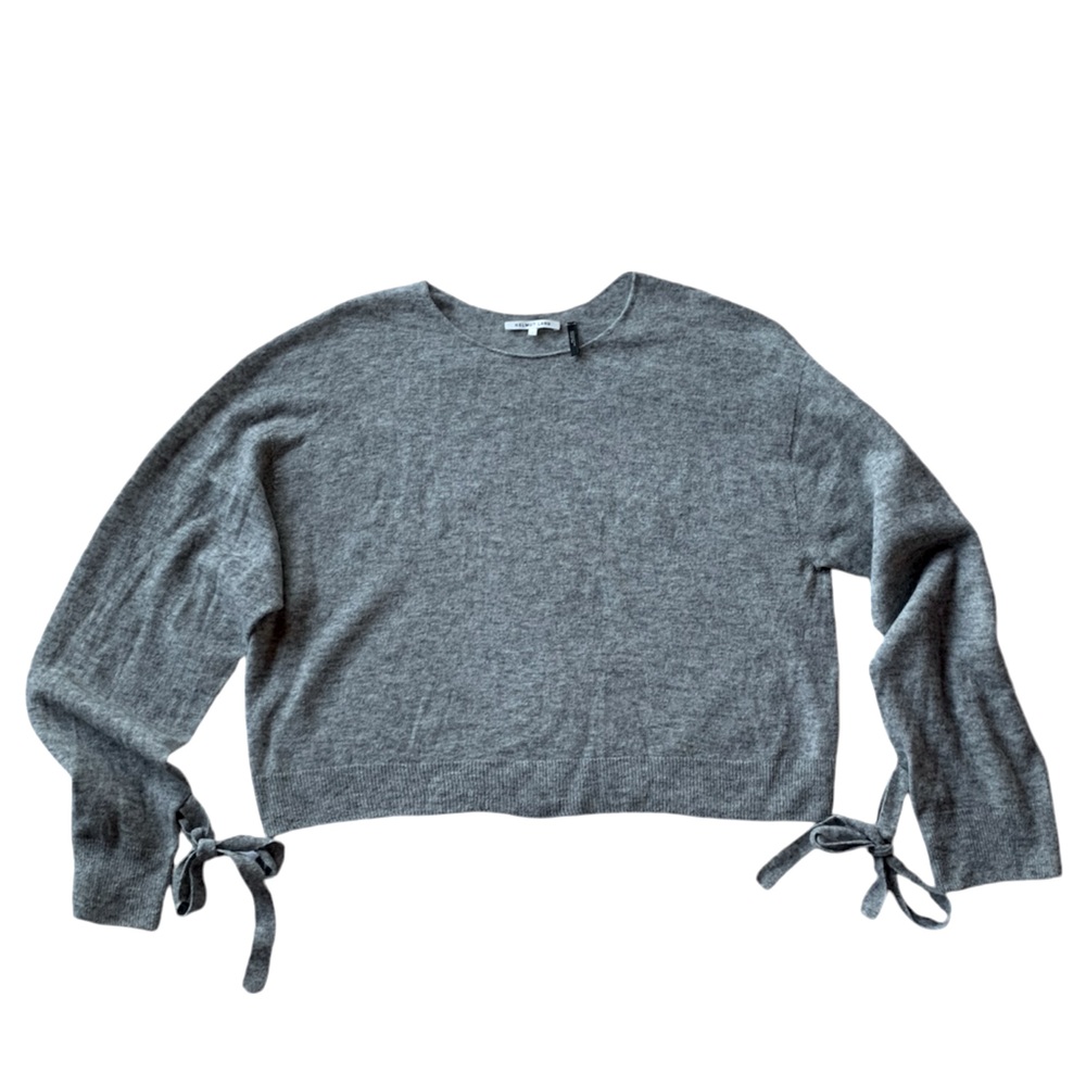 Helmut Lang gray sweater size large USA made Italian yarn boxy preppy quality